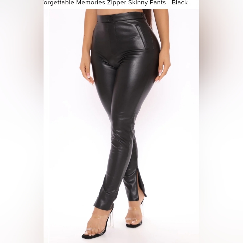 Faux leather skinny pants